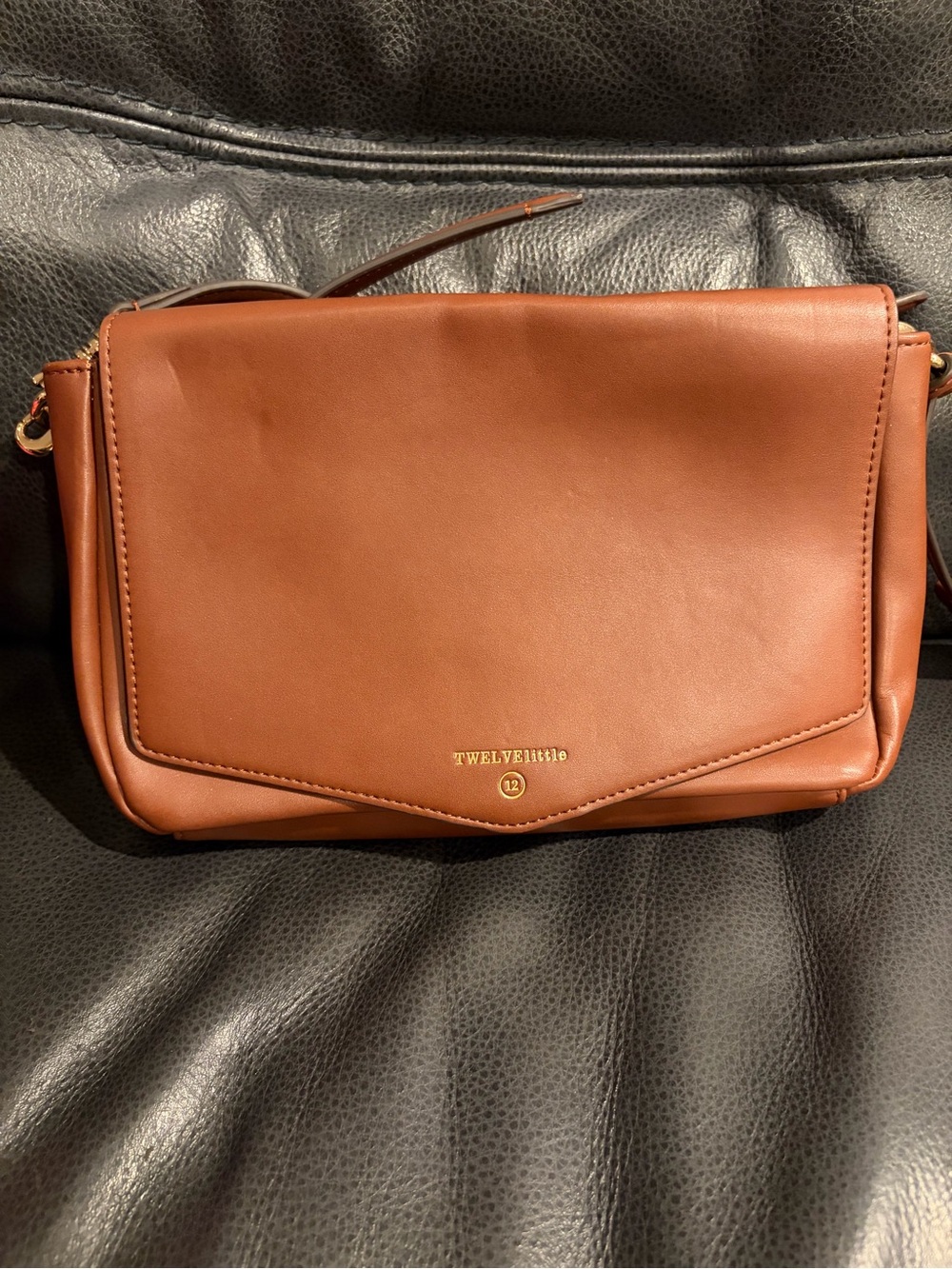 TwelveLittle Brown Leather Crossbody Bag